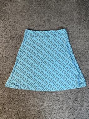 Fresh Produce Skirt Womens S Blue Geometric A-Line Short Jersey Elastic Waist